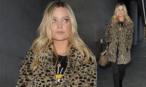 laura whitmore nails casual chic in leopard print coat and
