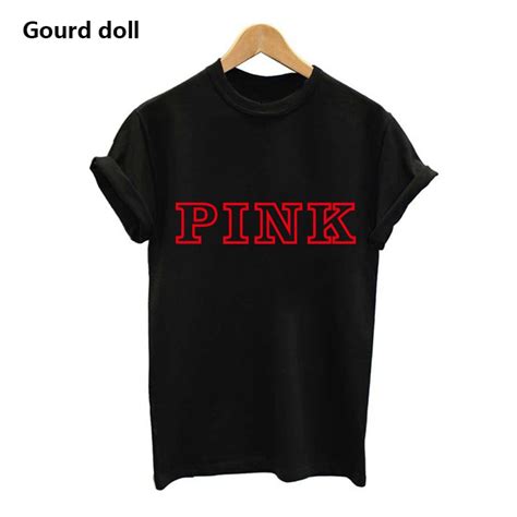 Harajuku Fashion Pink Letter Printed T Shirts Women Tops Tee T Shirt