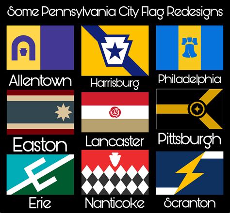 redesigned pa city flags rvexillology