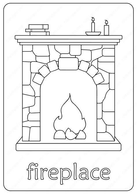 printable fireplace coloring pages