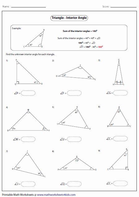 Finding Missing Angles Worksheet Best Of Triangles