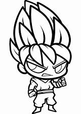 Goku Chibi Saiyan Instinto Colorironline Draw Scarface Scar Quinto Mizukage Categorias Dragón sketch template