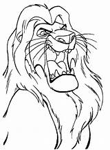 Lion King Coloring Mufasa Angry Color sketch template
