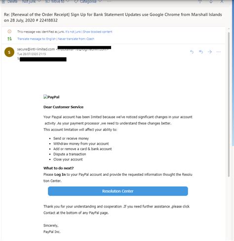 Paypal Phishing Examples