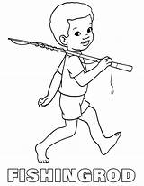 Coloring Pages Fishing Rod sketch template