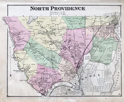 north providence map original  rhode island atlas etsy