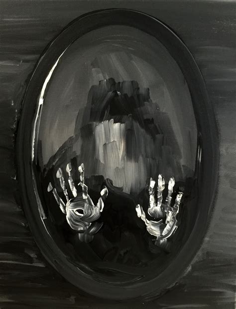 paint nite ghost   mirror painting art projects creepy paintings creepy art