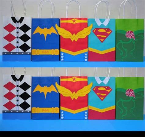 instant download dc superhero girls favor bags dc super hero girls birthday party goody