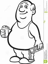 Fat Cartoon Drawing Man Person Beer Whiteboard Retired Clipart Coloring Line Drawings Vector Getdrawings sketch template