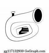 Sousaphone Instrument Music Gograph Vector sketch template