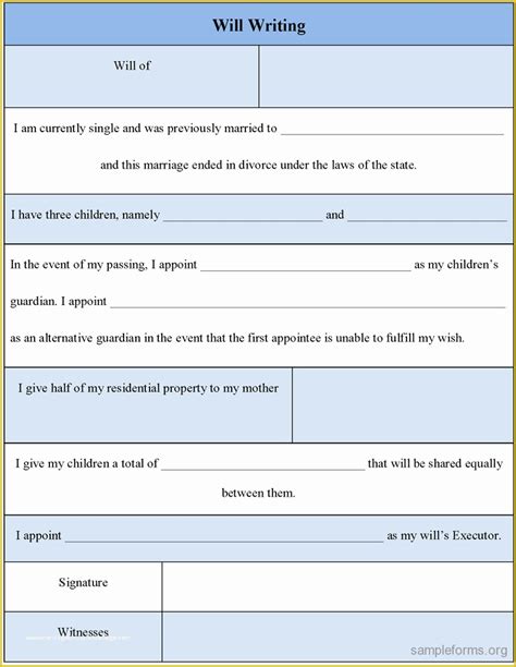 template   writing form sample forms