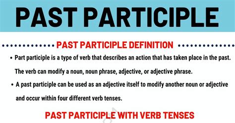 participle definition forming rules   examples