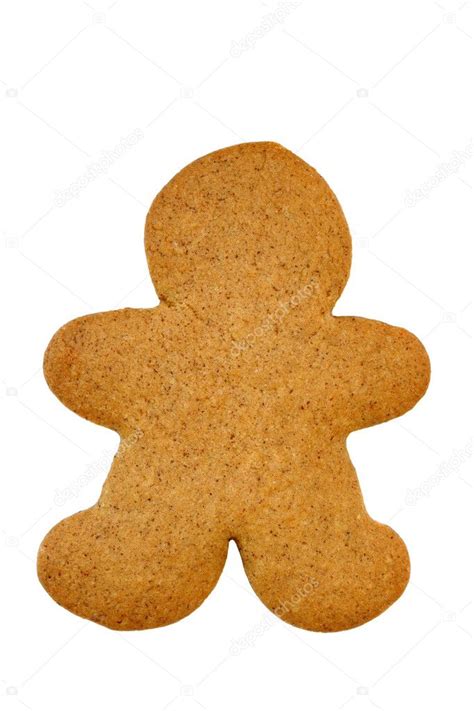 plain blank gingerbread cookie  white  copy space stock