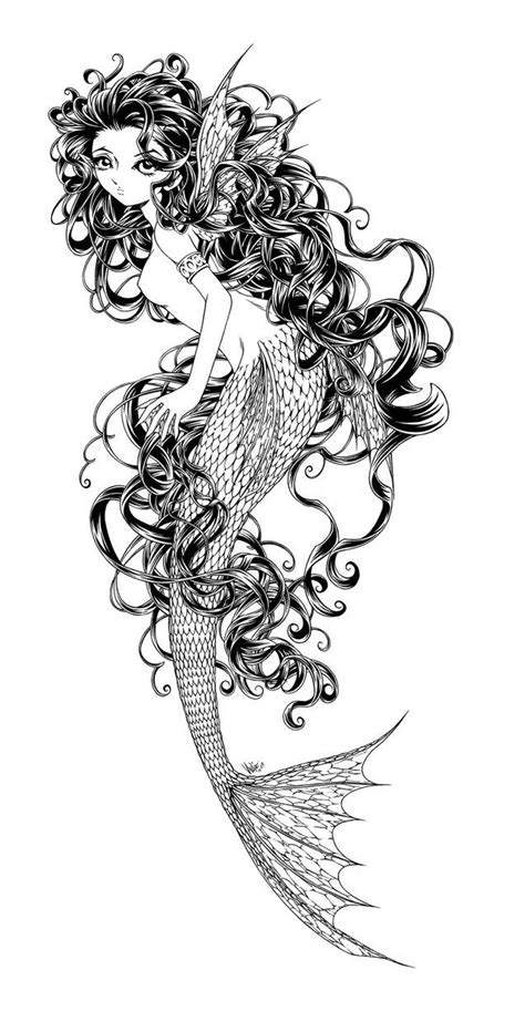 beneath  wavesbw mermaid mermaid coloring pages fairy coloring