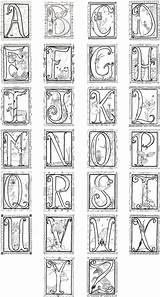 Illuminated Alphabet Templates Colorier Calligraphie Enluminure Coloriage Manuscript Lettres Buchstaben Schrift Projektwoche Décorer Caligrafia sketch template