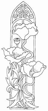 Pergamano Jugendstil Nouveau Colorat Flowers Verob Centerblog Motifs Flori P08 Maci Stained Malvorlagen Coquelicots Schablonen Kleurplaten Desene Blumen Planse Choux sketch template