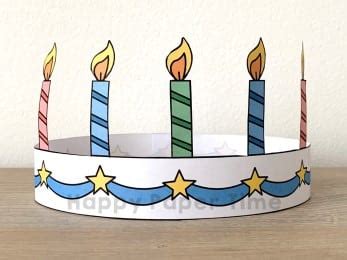 birthday crown paper template printable easy kid craft happy paper time