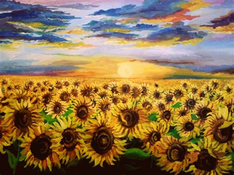 sunflower field drawing