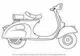 Scooter Drawing Draw Sketch Wheeler Vespa Moped Two Step Easy Wheelers Four Motorcycle Kids Coloring Drawings Paintingvalley Pages Learn Sketches sketch template