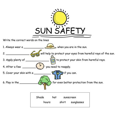 sun printable worksheets     printablee