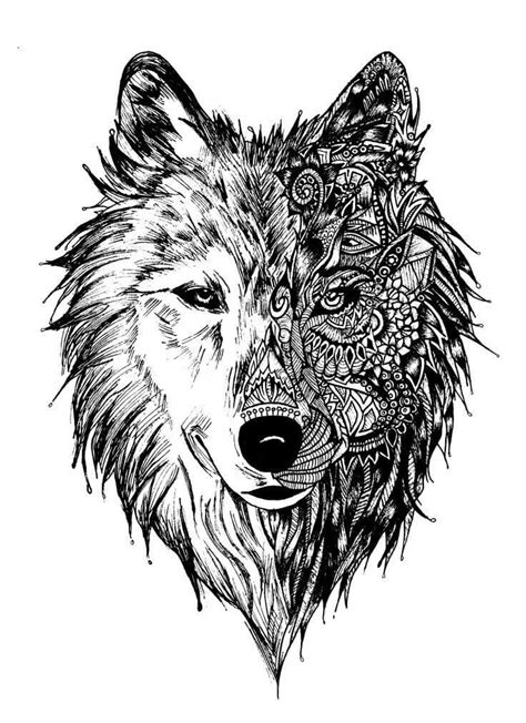 wolf coloring pages  adults   happier human
