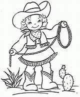 Coloring Cowgirl Pages Popular sketch template
