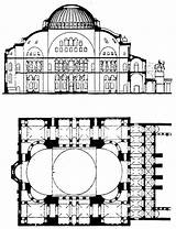 Sophia Hagia Plan Architecture Section Istanbul Byzantine Constantinople Church Aya Tralles Anthemius Turkey Drawing Isidorus Miletus Sophie Domed Staticflickr Building sketch template