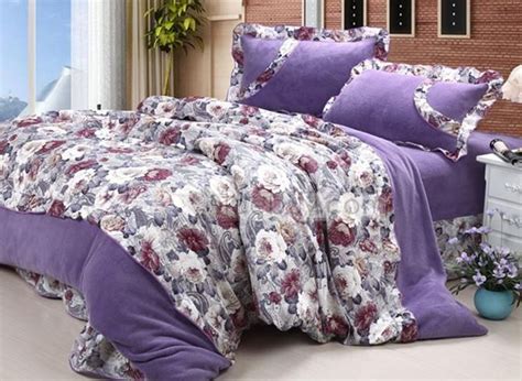 Purple Floral Comforter Bed Set Print Comforter Comforter Sets