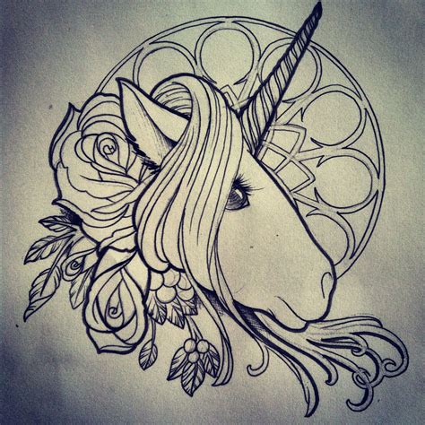 pin  paul gomez   portfolio unicorn drawing unicorn tattoos