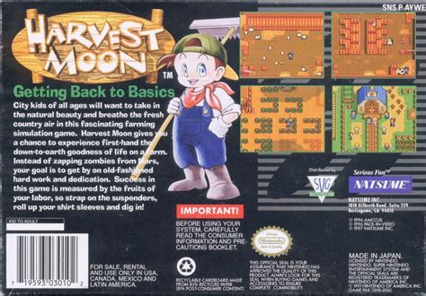 Harvest Moon 1996 Snes Box Cover Art Mobygames