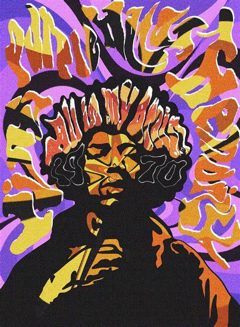 Jimi Hendrix Art Print Psychedelic Art Vintage Poster Etsy