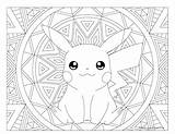 Coloring Pokemon Mandala Pikachu Pages Visit sketch template
