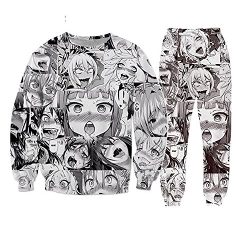 Anime Ahegao Funny 3d Print Hoodies Joggers Hipster Sexy