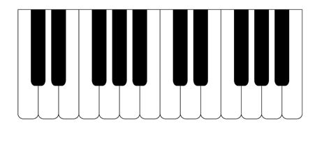 piano keyboard layout printable clipart