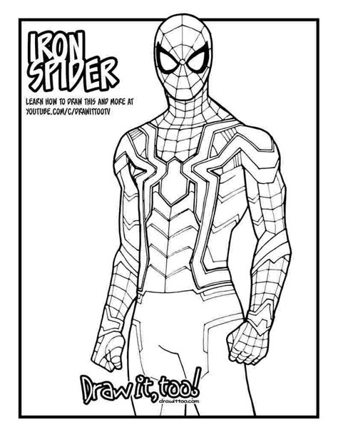 avengers infinity war iron spider coloring page iron spider coloring home