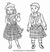 Kids Coloring Pages Colouring Scotland Around Scottish Choose Board Kilt Christmas sketch template