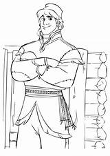 Kristoff Coloring Pages Frozen Anna Getcolorings Smiles Printable Disney sketch template