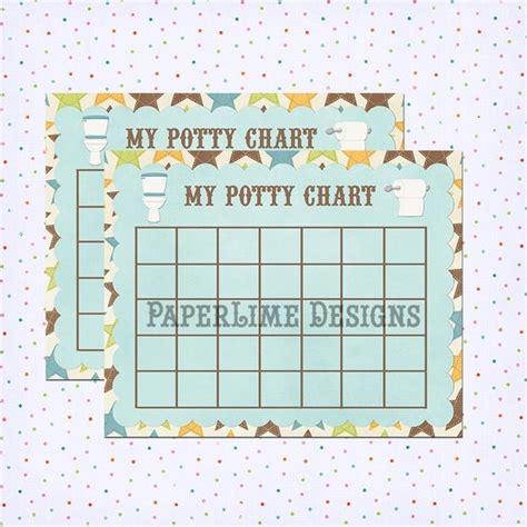 blank potty chart printable potty chart potty  paperlimedesigns