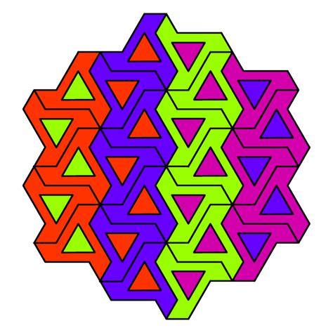 geomegic triangled tessellations coloring pattern