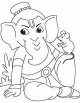 Ganesha Ganesh Drawing Lord Coloring Easy Sketch Simple Pages Printable Pencil Mouse Ganpati Drawings Hindu Realistic Bappa Kids Sketches Colorful sketch template