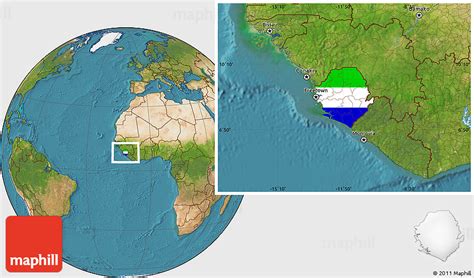 flag location map of sierra leone satellite outside