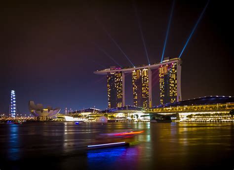 triple towers  lights  cityscape  singapore image  stock photo public domain