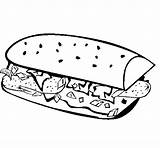 Sandwich Coloring Coloringcrew Colorear Pasta Book Food sketch template