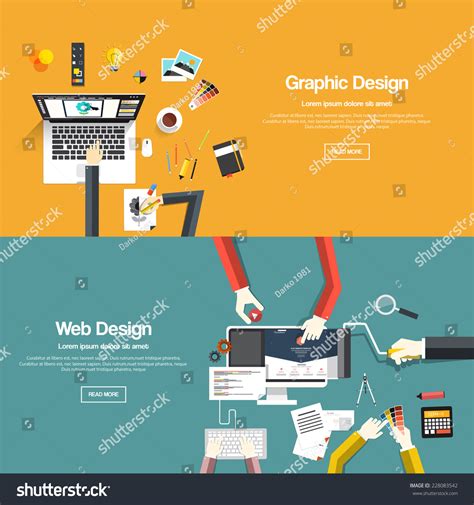 flat designed banners  graphic design  web design vector  shutterstock