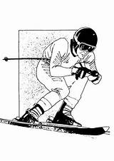 Skifahren Skieen Kleurplaten sketch template