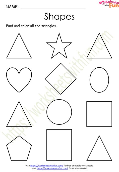 mathematics preschool topic shapes worksheets