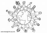 Coloring Colouring Pages Children Around Map Drawing Hands Holding Globe Printable Kids Hand Clipart Global Message People Earth Different Color sketch template