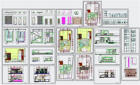 modern house architecture projects detail design  autocad dwg files cadbull