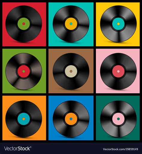 vintage vinyl records royalty  vector image