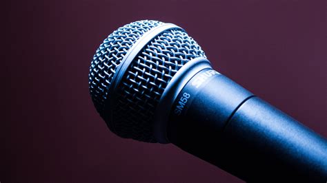 black dynamic microphone  stock photo